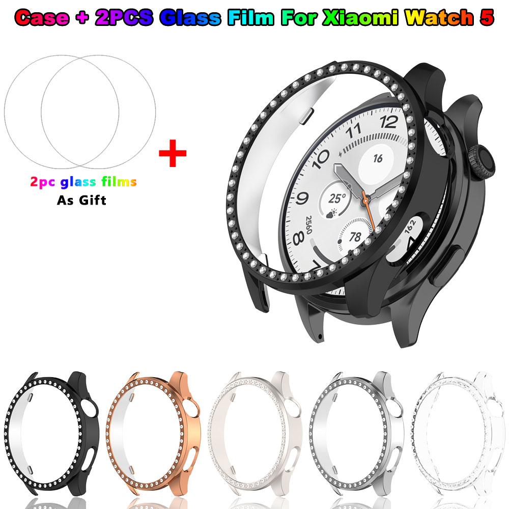 Xiaomi Smartwatch S4 Accessories - Bling PC Case + Glass Film