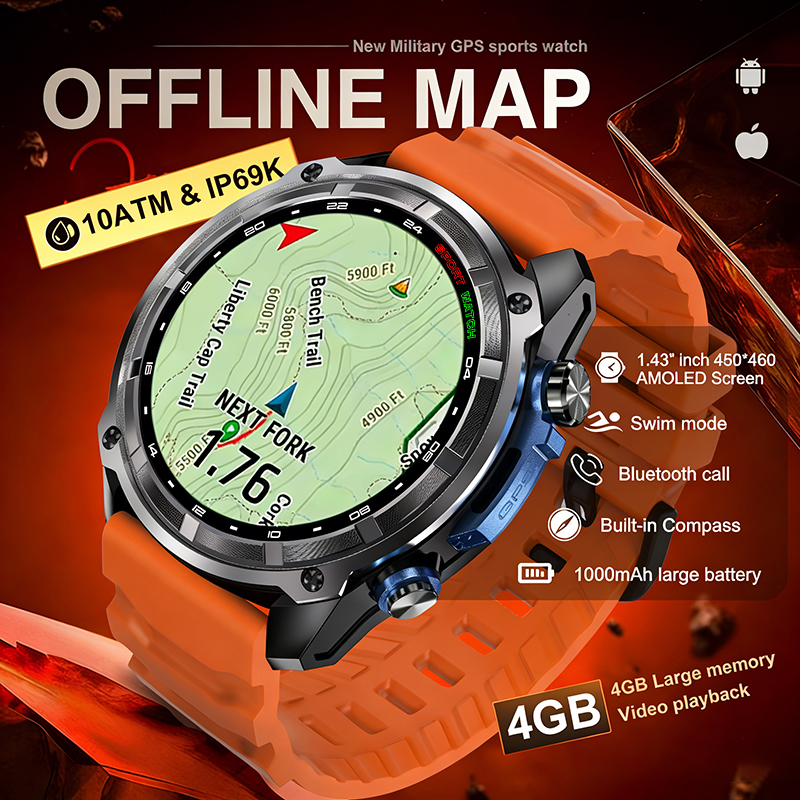 Smartwatch Nexus - 2026 Military GPS Smartwatch Offline Map