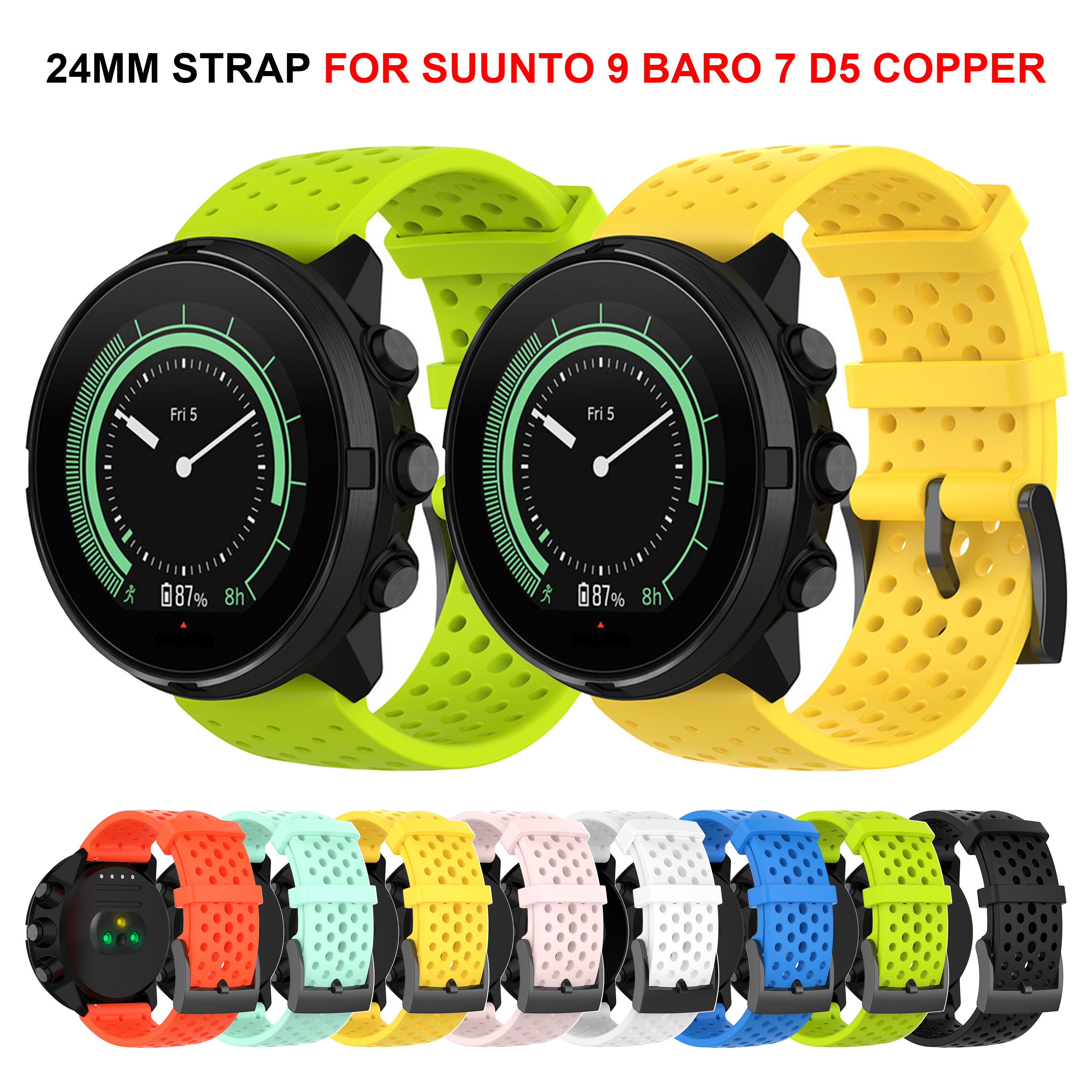 24mm Silicone Strap for SUUNTO - Fossil Smartwatch Accessories incelemesi ve fiyatı