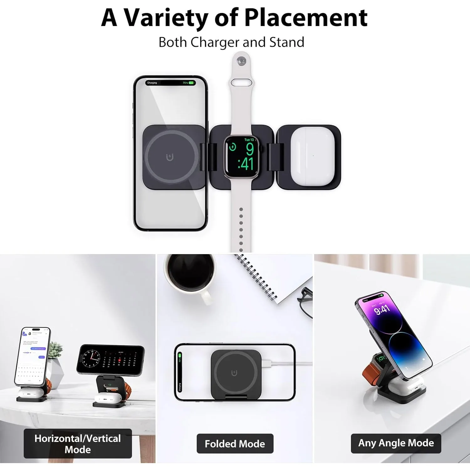 Foldable 3 in 1 Fast Wireless  - Smartwatch Ac incelemesi ve fiyatı
