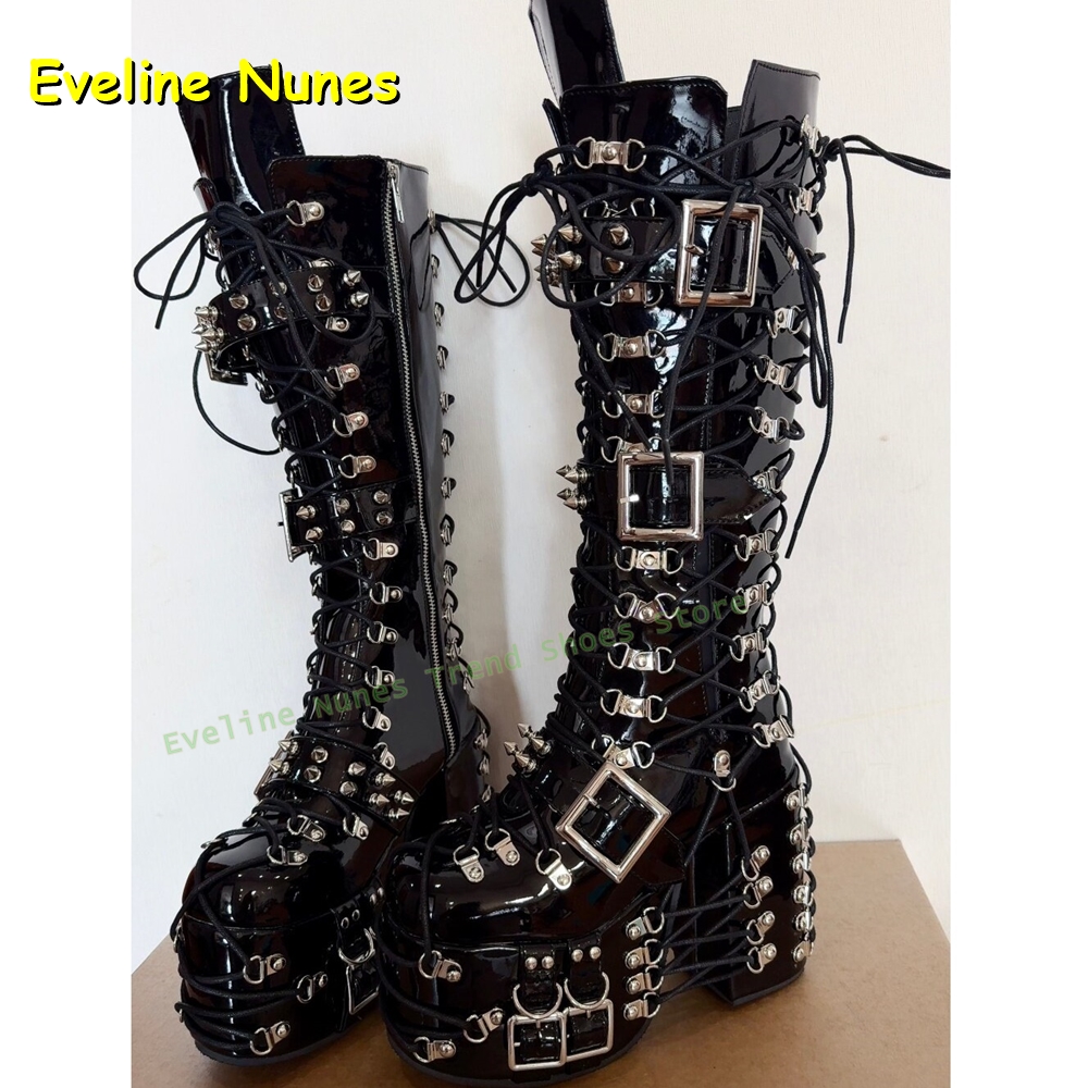 Y2K Red Gothic Platform Knee H - Leather Classic Strap incelemesi ve fiyatı