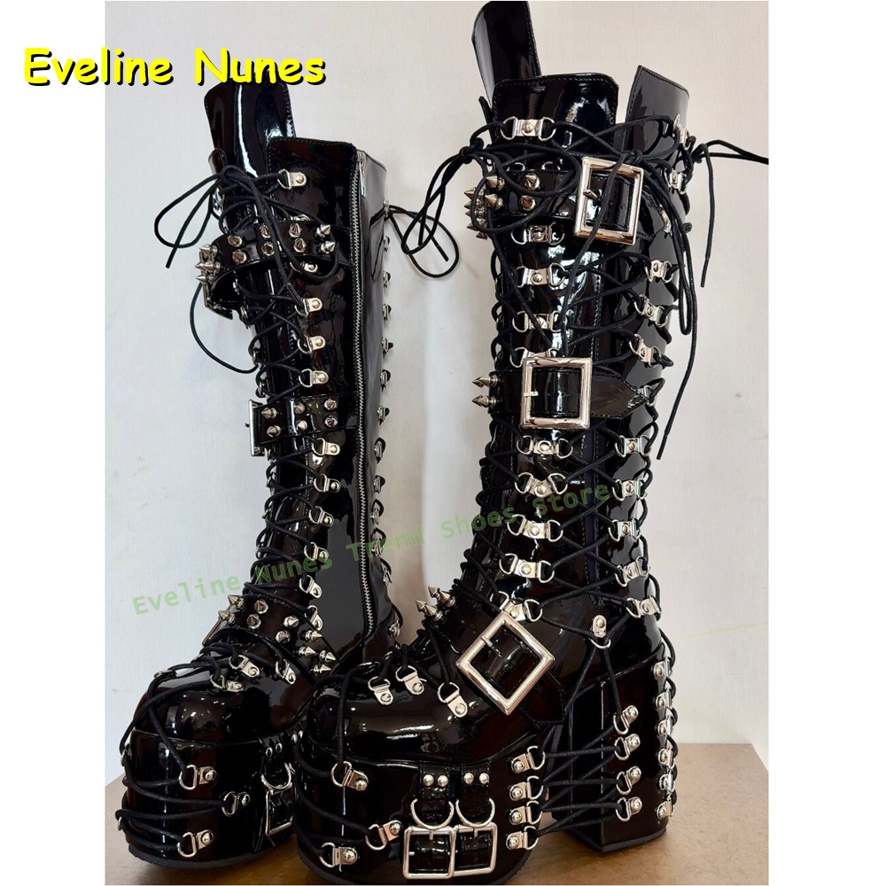 Y2K Red Gothic Platform Knee H - Leather Classic Strap incelemesi ve fiyatı