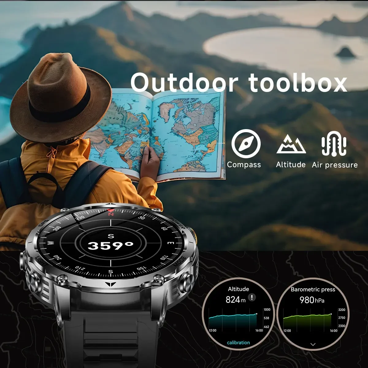Men's Military Smartwatch with - Smartwatch M Active incelemesi ve fiyatı
