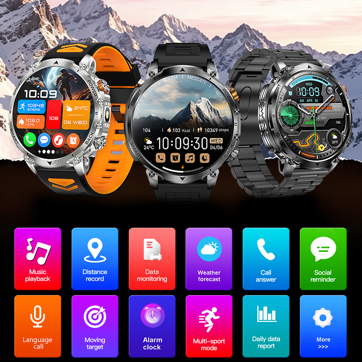 New Military Men's Outdoor Spo - Android Smartwatch Accessories incelemesi ve fiyatı