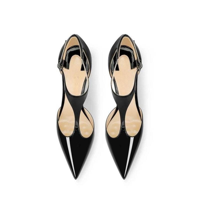 Black Patent Pointed Stiletto  - Leather Classic Strap incelemesi ve fiyatı
