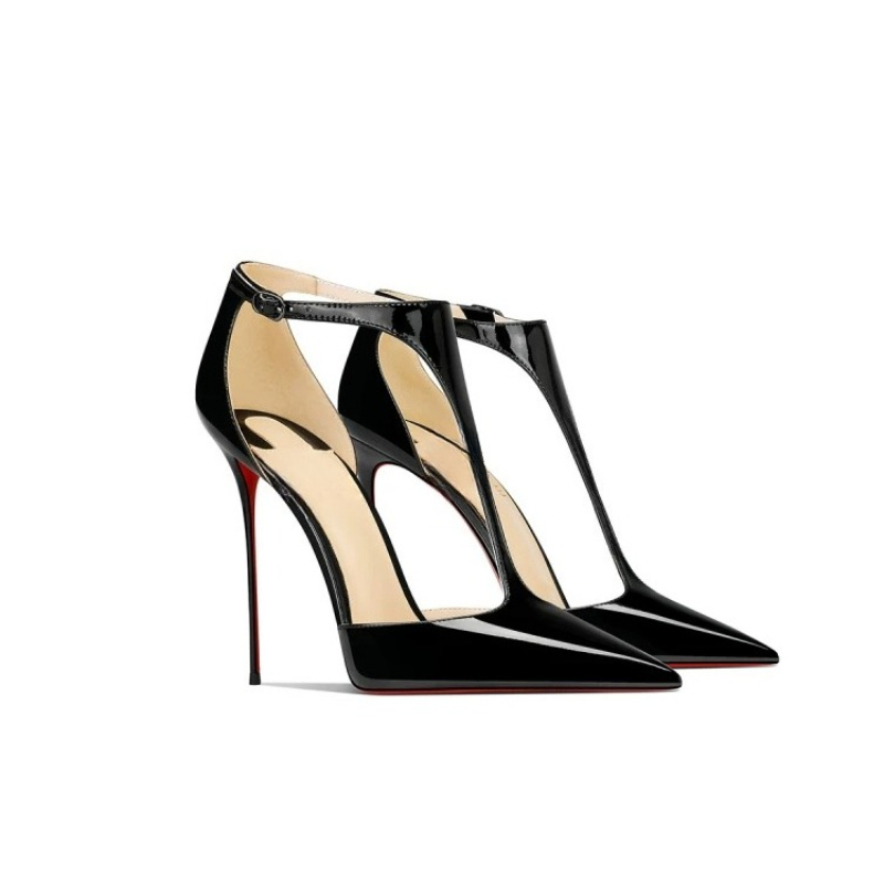 Black Patent Pointed Stiletto  - Leather Classic Strap incelemesi ve fiyatı