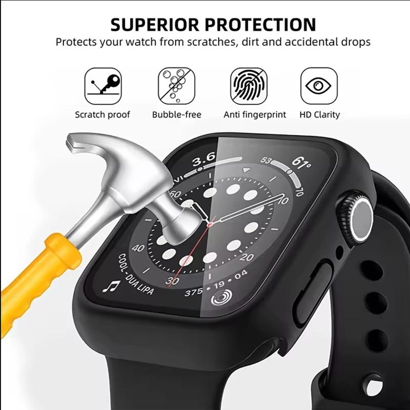 Tempered Glass+Cover For Apple - Watch Case Bumper incelemesi ve fiyatı