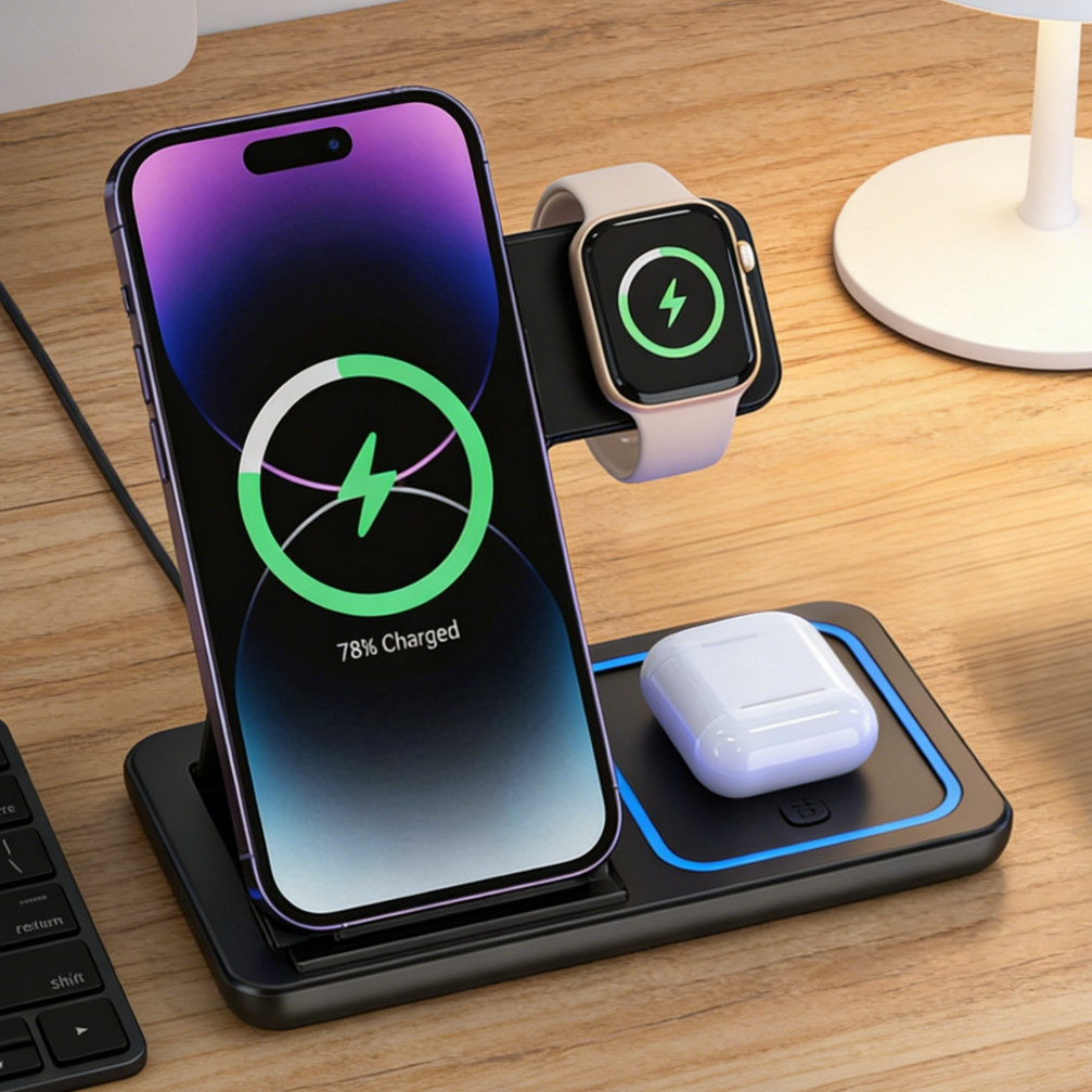 Foldable 3 in 1 Wireless Charg - Smartwatch Ac incelemesi ve fiyatı