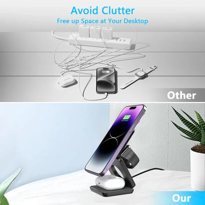 3 in 1 Foldable Magnetic Wirel - Smartwatch Ac incelemesi ve fiyatı