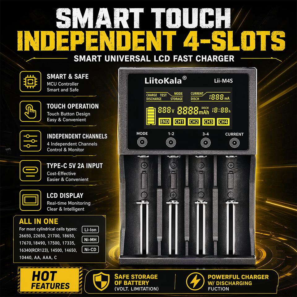 Lii-M4S Smart Touch 4-Slot Bat - Smart Accessories incelemesi ve fiyatı
